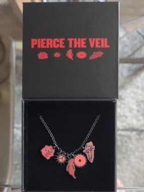 VIP Only, Pierce The Veil Black Chain Necklace with Red Charms